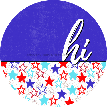 Patriotic Door Hanger Hi Dco - 01518 - Dh 18’ Round Wood